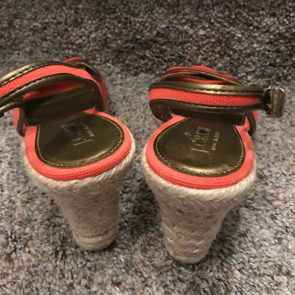 J. Crew lucaya coral linen & bronze metallic shoes - Picture 3 of 6